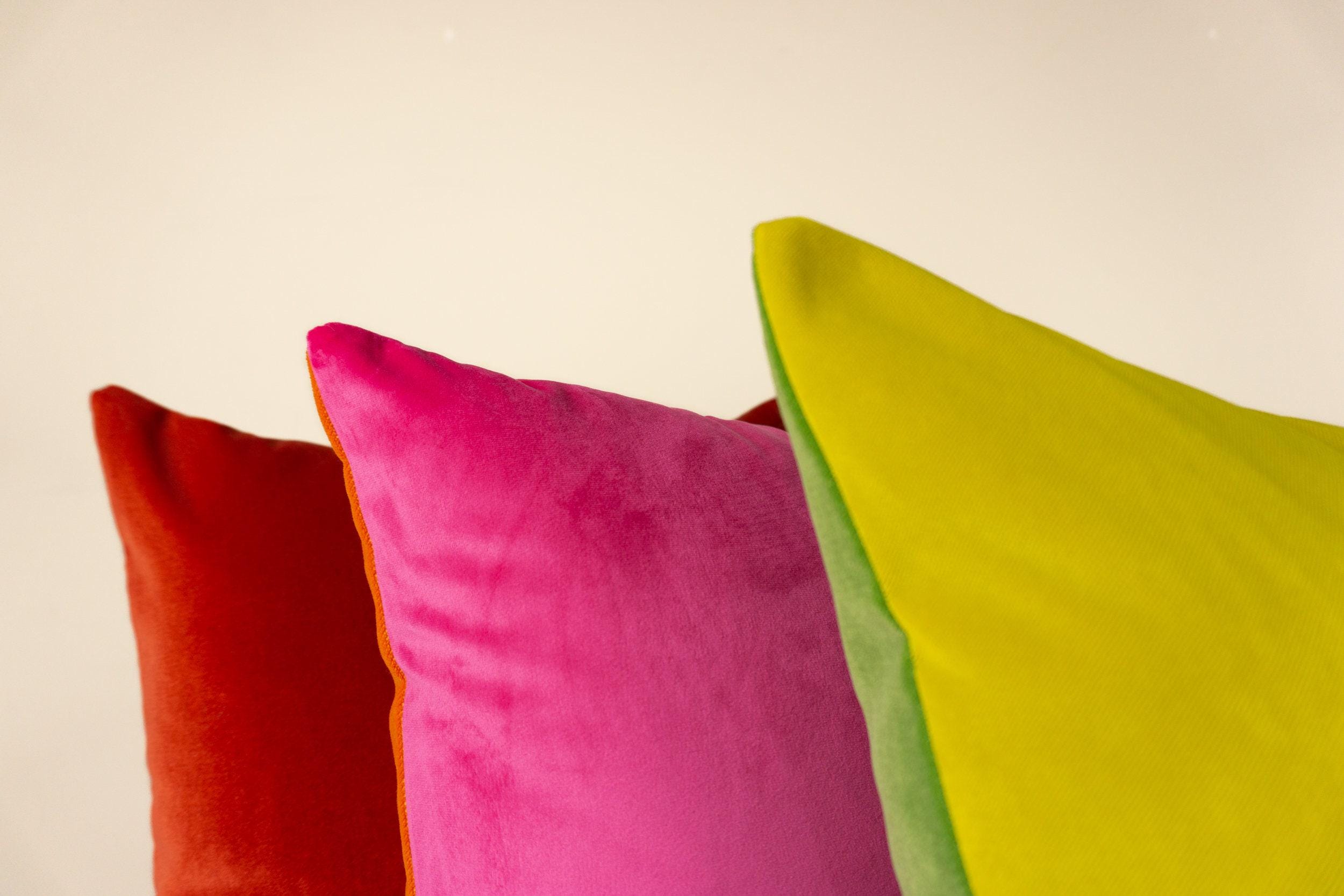 Velvet Double Side Colour Pillow Cover Customised Scatter Cushion Cover, 42 Colour Options. (all Sizes)