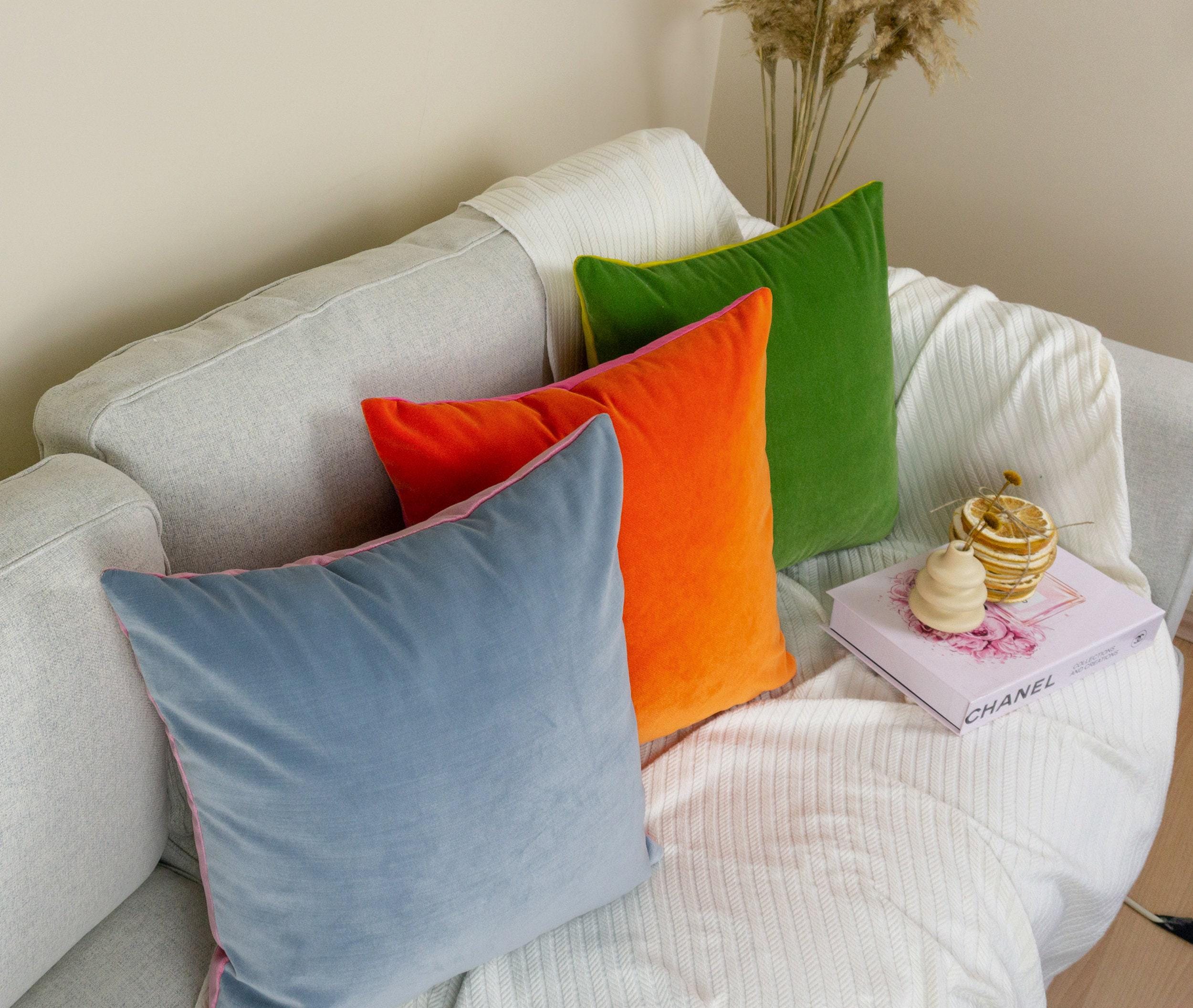 Velvet Double Side Colour Pillow Cover Customised Scatter Cushion Cover, 42 Colour Options. (all Sizes)
