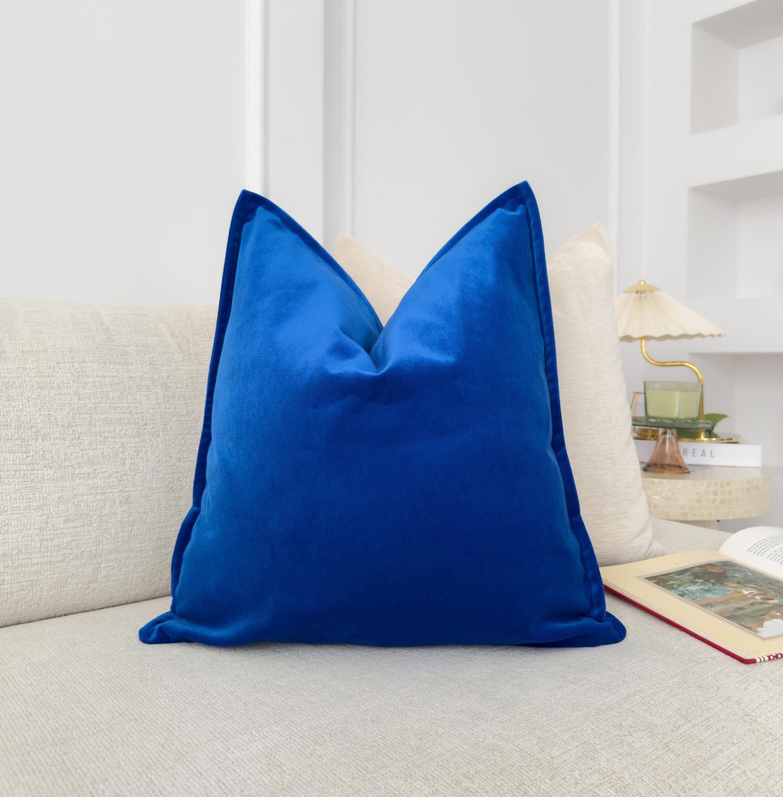 Premium Velvet Royal Blue Pillow Cover Navy Blue Cushion Cover Long Pillow Navy Lumbar Pillow Cover (all Sizes)