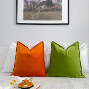 Velvet Orange Cushion Cover Home Decor Orange Throw Pillow Cover (all Sizes)