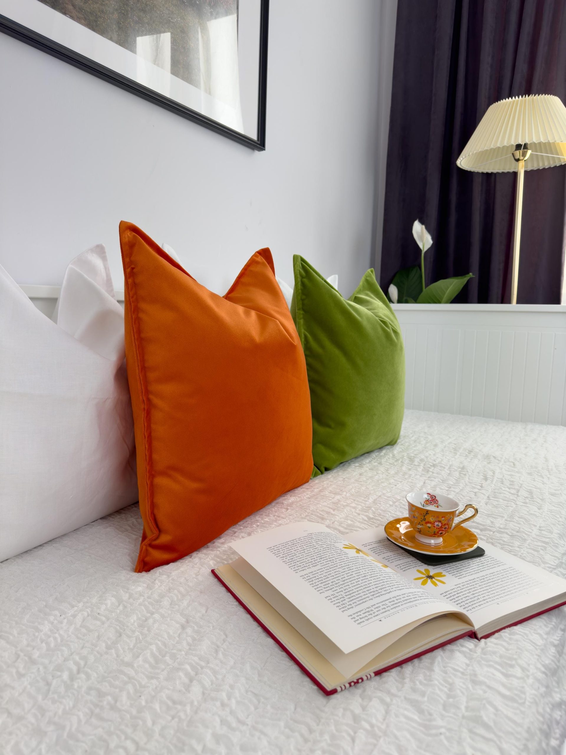 Velvet Orange Cushion Cover Home Decor Orange Throw Pillow Cover (all Sizes)