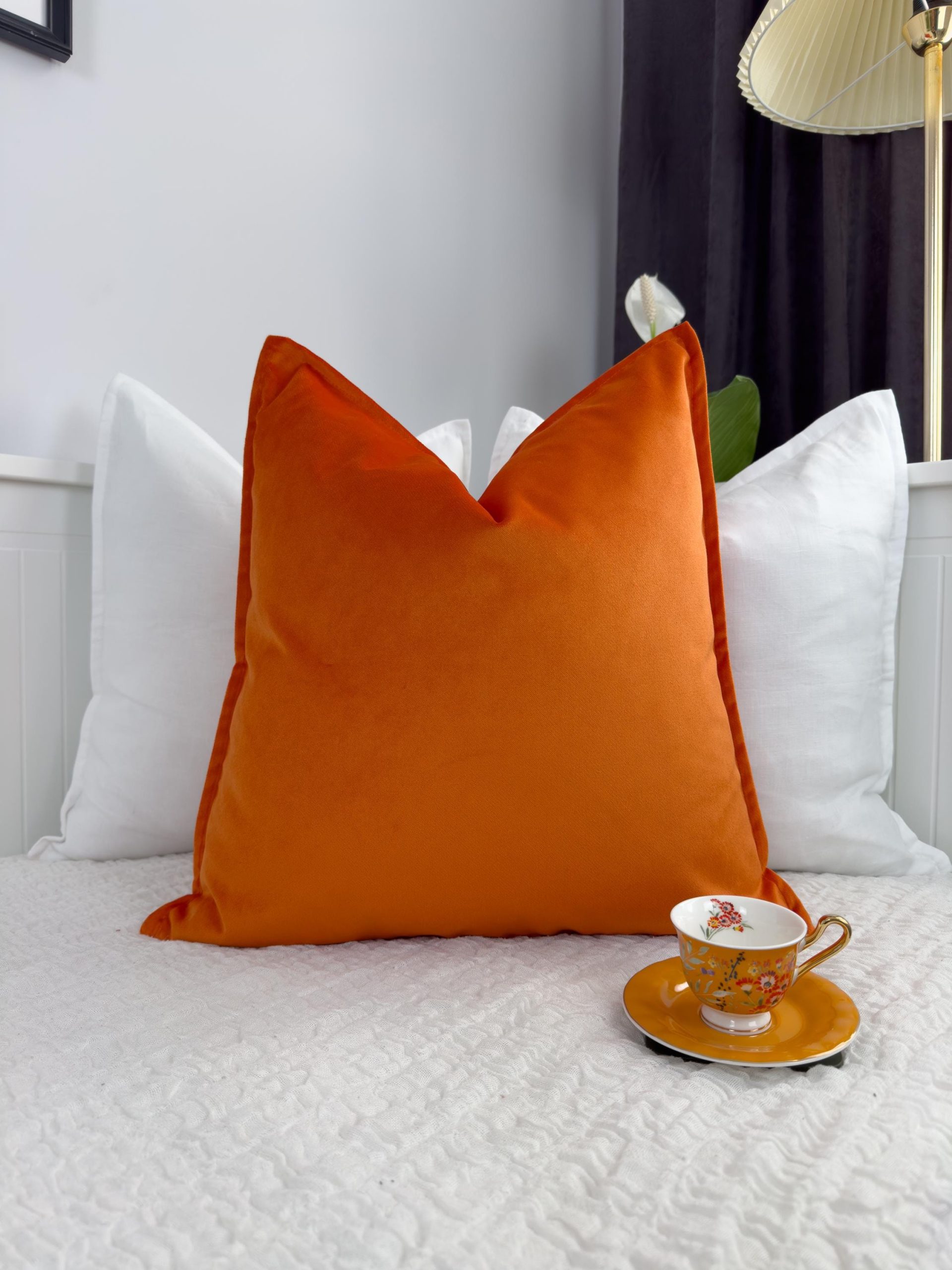 Velvet Orange Cushion Cover Home Decor Orange Throw Pillow Cover (all Sizes)
