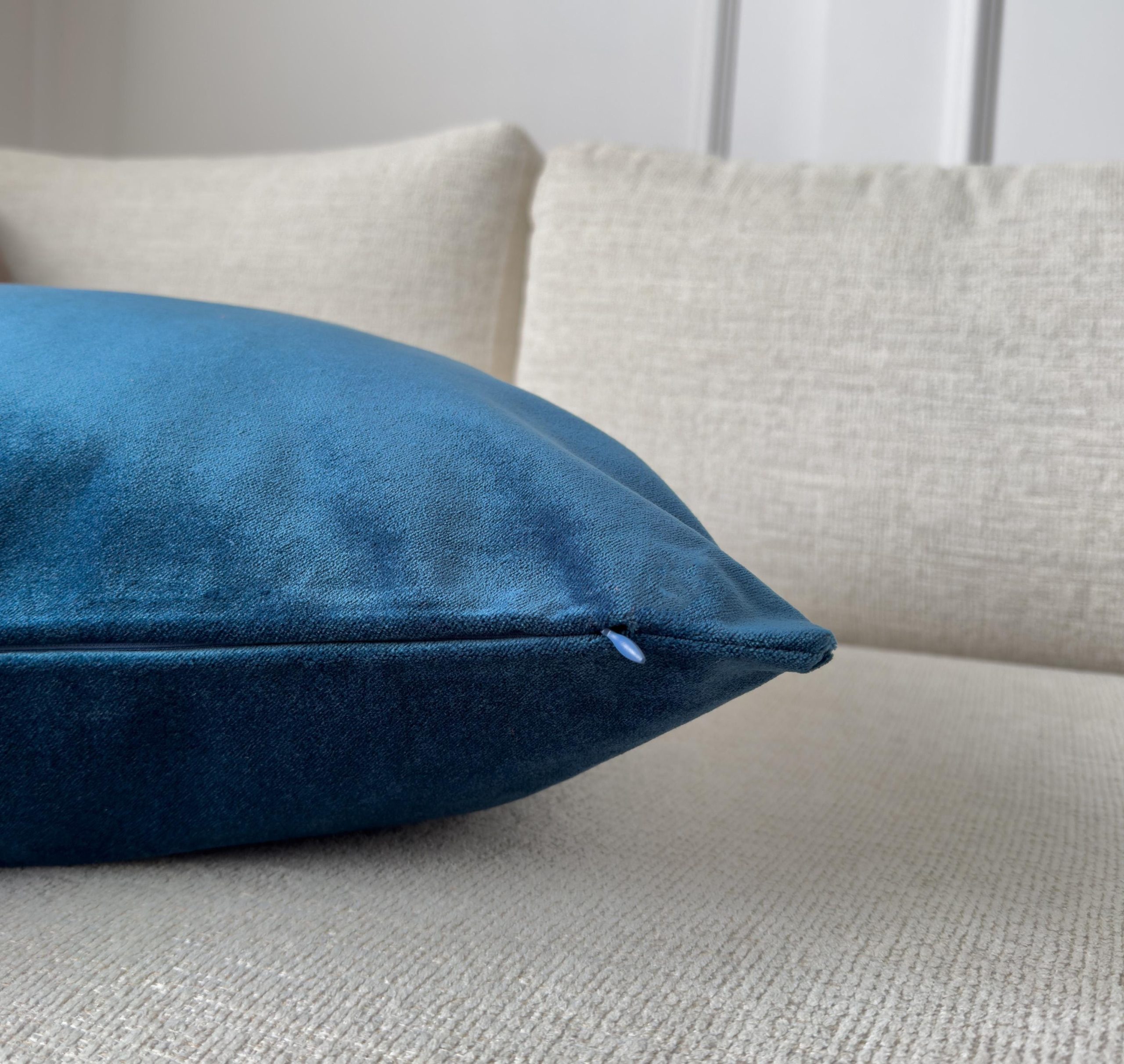 Velvet Cobalt Blue Cushion Cover Navy Blue Sofa Cushion Soft Cotton Velvet Lumbar Cushion For Couch Or Bed