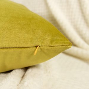 Velvet Golden Olive Cushion Cover Mustard Sofa Cushion Soft Cotton Velvet Decorative Cushion For Couch Or Bed