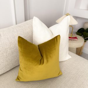 Velvet Golden Olive Cushion Cover Mustard Sofa Cushion Soft Cotton Velvet Decorative Cushion For Couch Or Bed