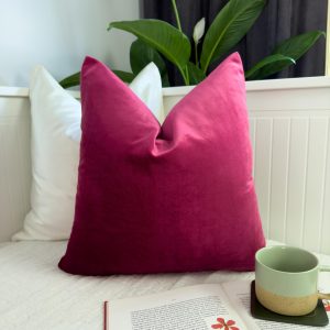 Velvet Fuchsia Pillow Cover: Decorative Pink Cushion Cover All Sizes