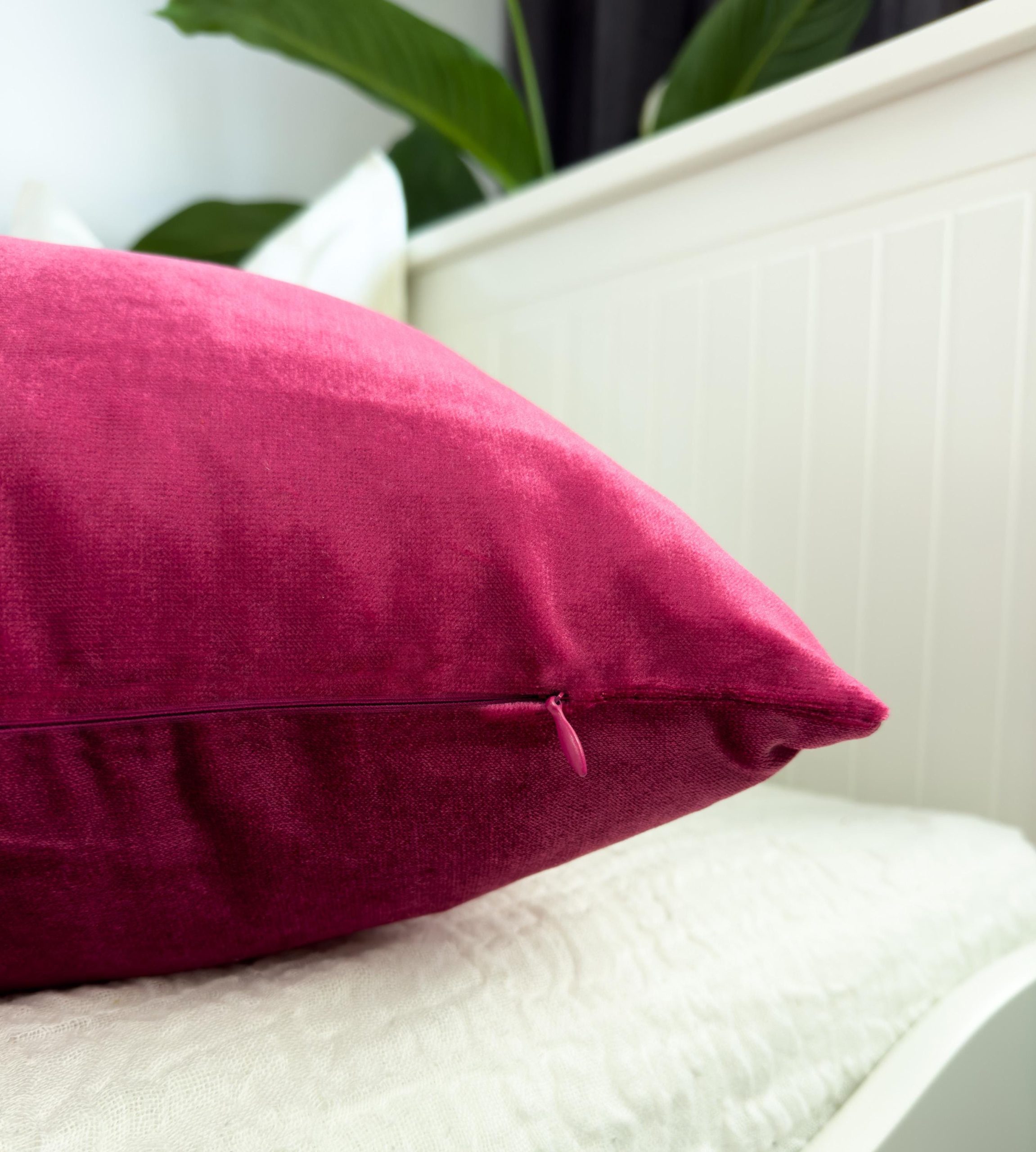 Velvet Fuchsia Pillow Cover: Decorative Pink Cushion Cover All Sizes