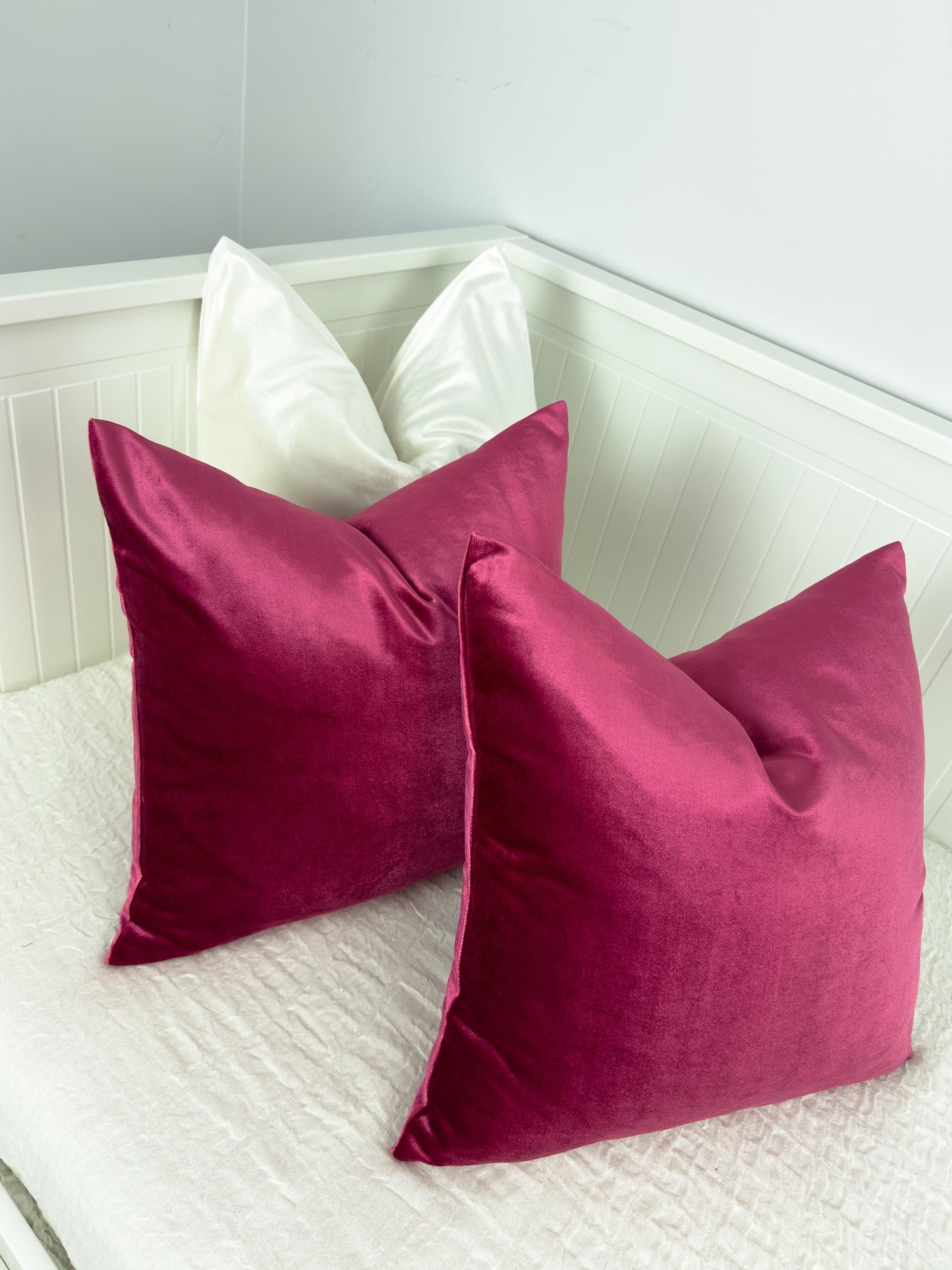 Velvet Fuchsia Pillow Cover: Decorative Pink Cushion Cover All Sizes