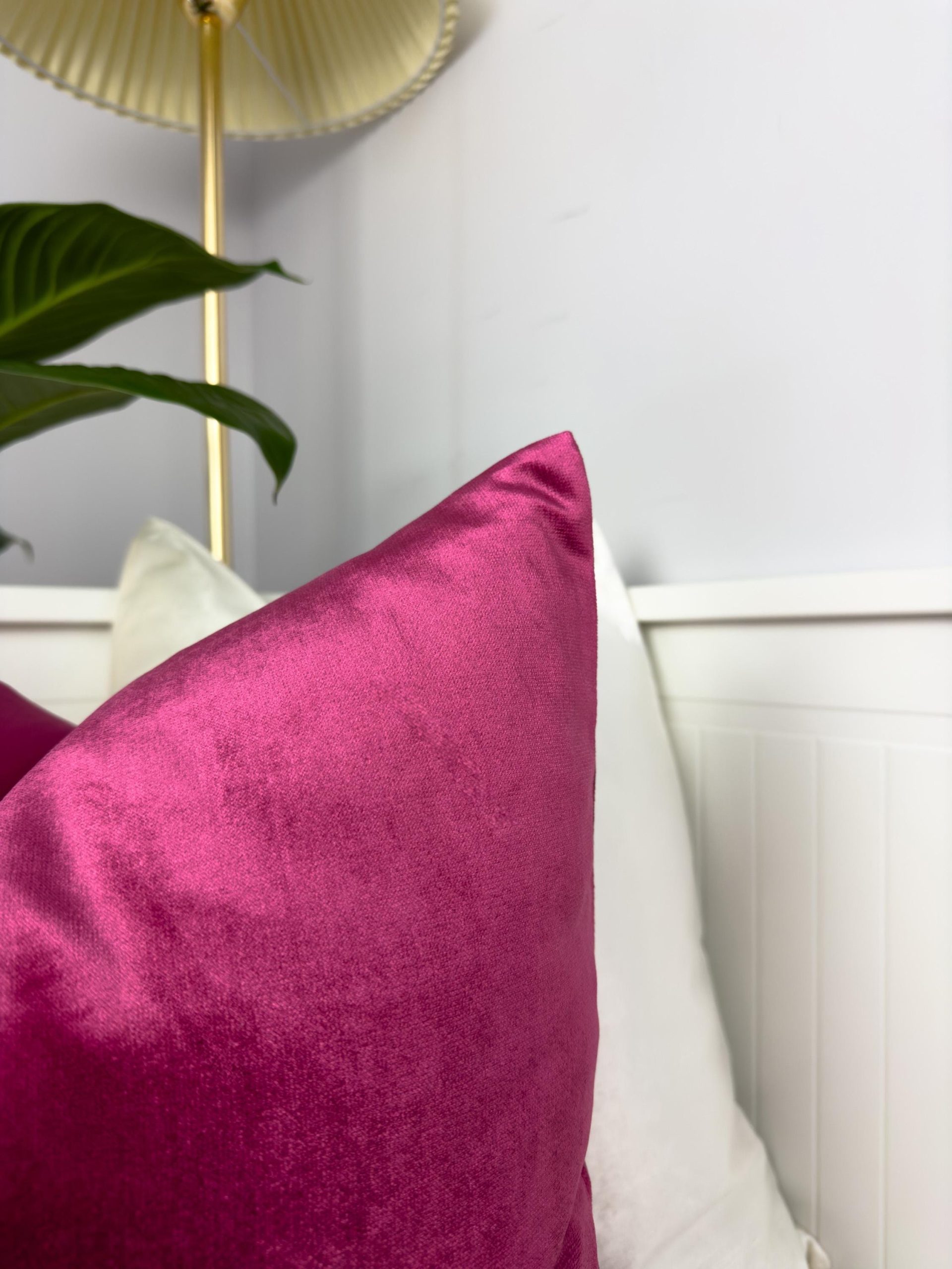 Velvet Fuchsia Pillow Cover: Decorative Pink Cushion Cover All Sizes