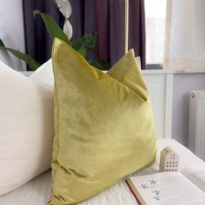 Velvet Shiny Gold Cushion Cover Decorative Yellow Sofa Cushion Soft Cotton Velvet Throw Cushion For Couch Or Bed