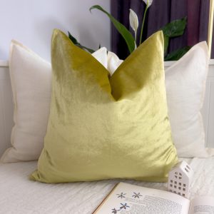 Velvet Shiny Gold Cushion Cover Decorative Yellow Sofa Cushion Soft Cotton Velvet Throw Cushion For Couch Or Bed