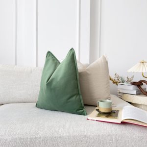 Velvet Sage Green Cushion Cover Decorative Moss Green Sofa Cushion Soft Cotton Velvet Lumbar Cushion For Couch Or Bed