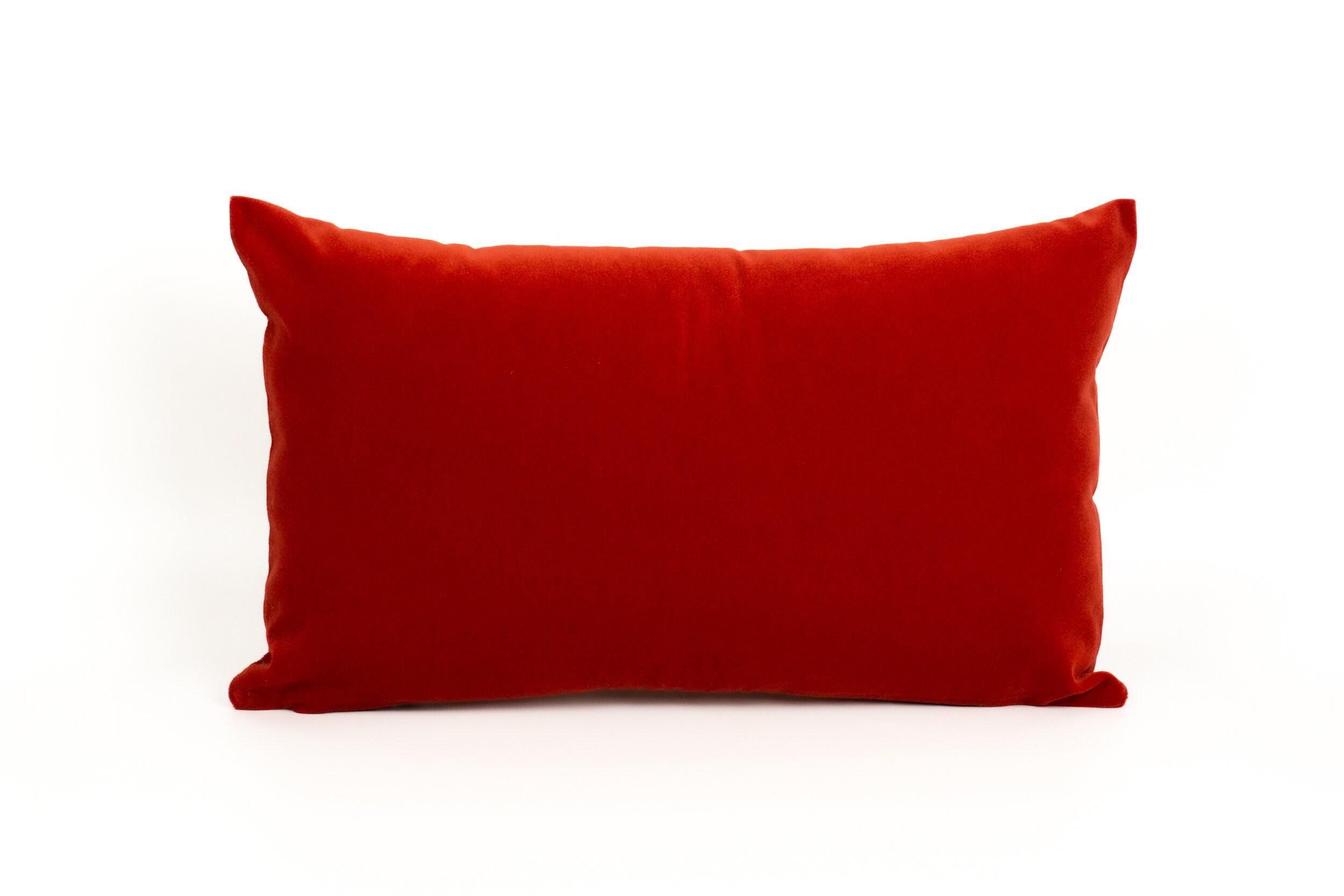 Luxury Velvet Tomato Red Lumbar Pillow Covers Rust Cushion Covers, (all Sizes)