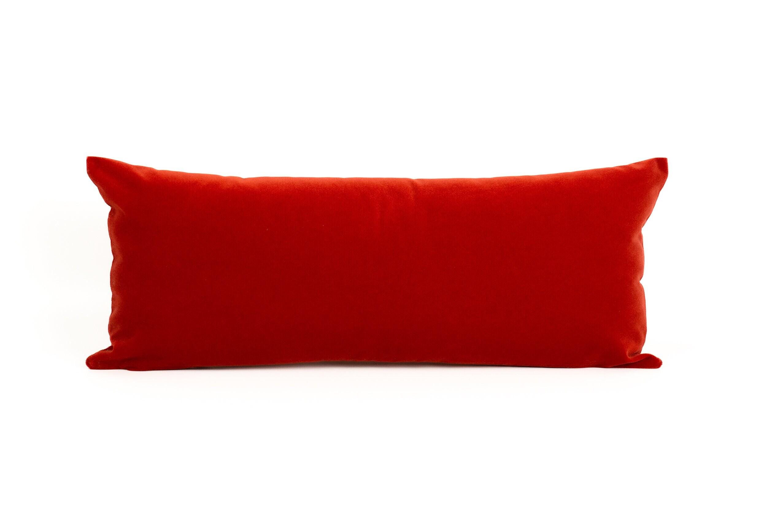 Luxury Velvet Tomato Red Lumbar Pillow Covers Rust Cushion Covers, (all Sizes)