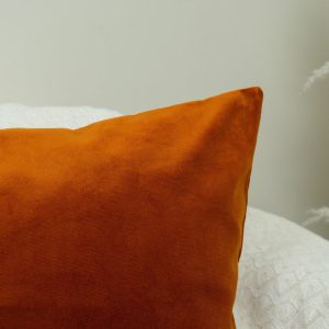 Velvet Burnt Orange Colourblock Cushion Cover For Home Decor Velvet Orange Cream Linen Cushion Cover (all Sizes)