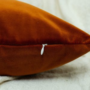 Velvet Burnt Orange Colourblock Cushion Cover For Home Decor Velvet Orange Cream Linen Cushion Cover (all Sizes)
