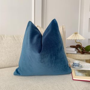 Velvet Cobalt Blue Cushion Cover Navy Blue Sofa Cushion Soft Cotton Velvet Lumbar Cushion For Couch Or Bed