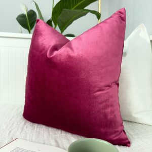 Velvet Fuchsia Pillow Cover: Decorative Pink Cushion Cover All Sizes