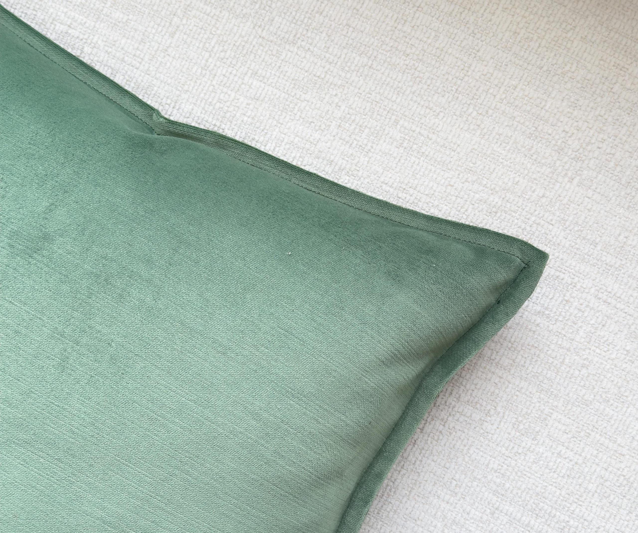Velvet Sage Green Cushion Cover Decorative Moss Green Sofa Cushion Soft Cotton Velvet Lumbar Cushion For Couch Or Bed