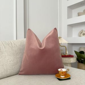 Velvet Dusty Pink Cushion Cover Powder Pink Sofa Cushion Soft Cotton Velvet Lumbar Cushion For Couch Or Bed