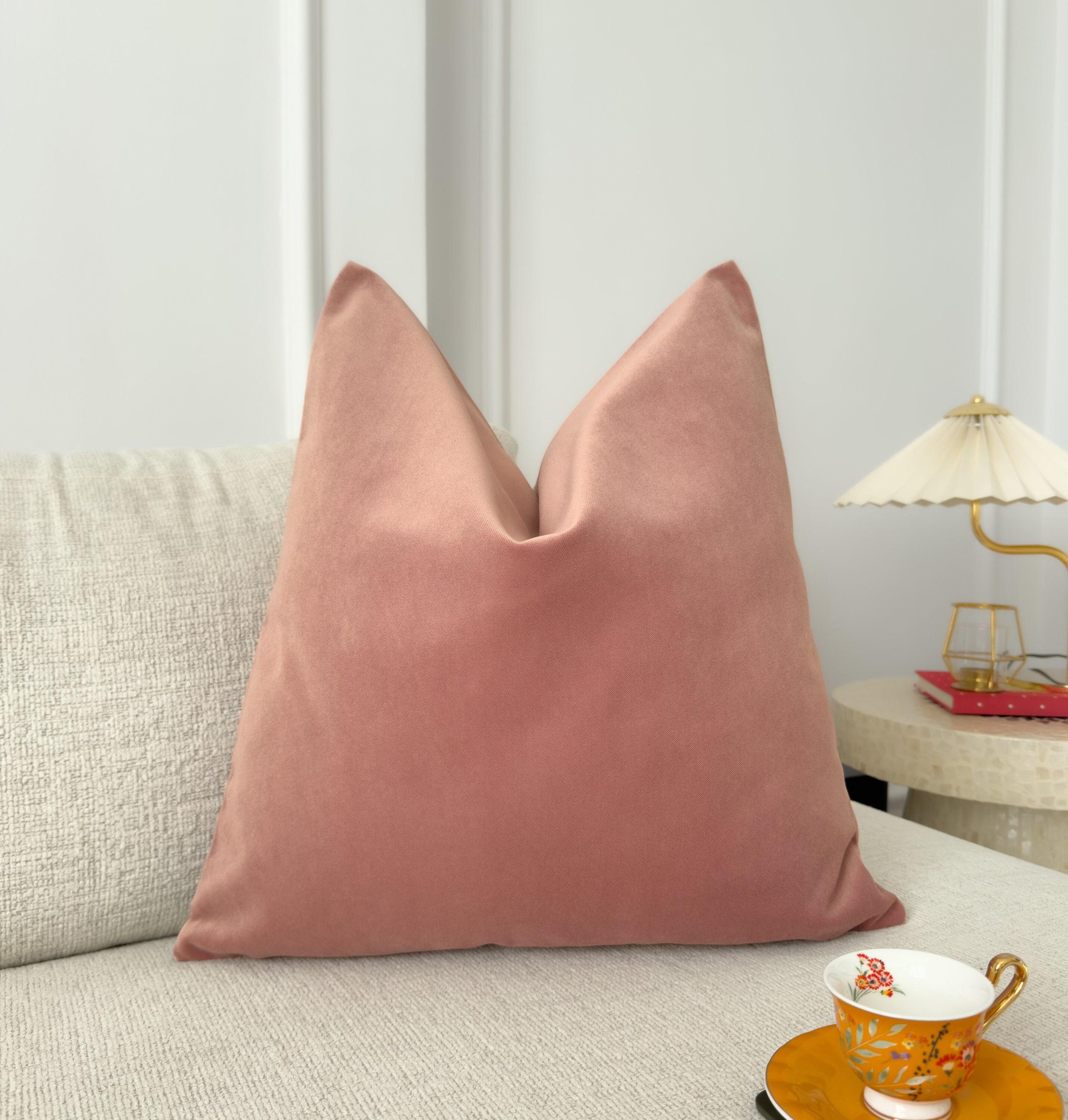 Velvet Dusty Pink Cushion Cover Powder Pink Sofa Cushion Soft Cotton Velvet Lumbar Cushion For Couch Or Bed
