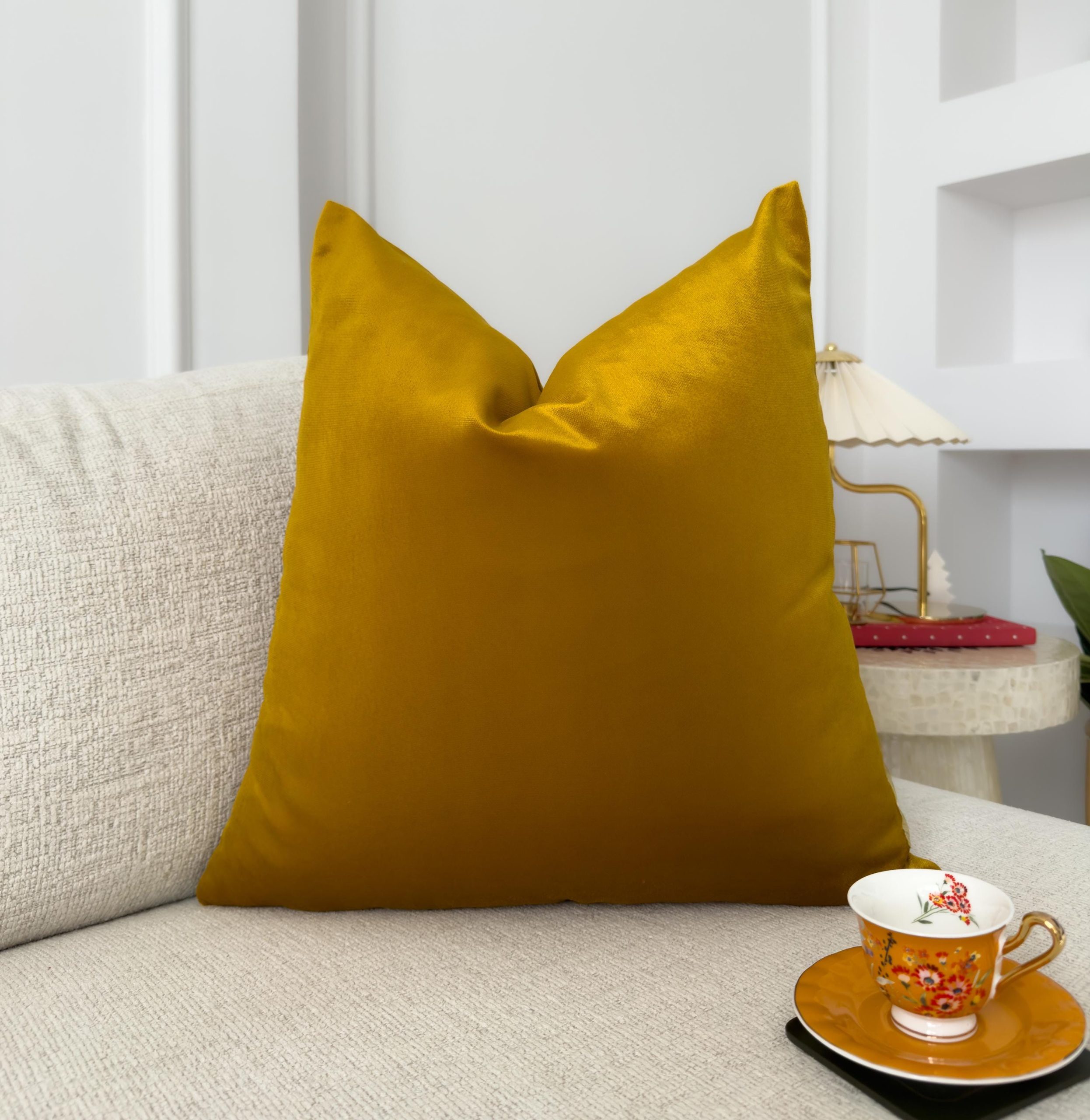 Mustard Throw Pillow Cover:velvet Amber Lumbar Pillow Cover All Sizes