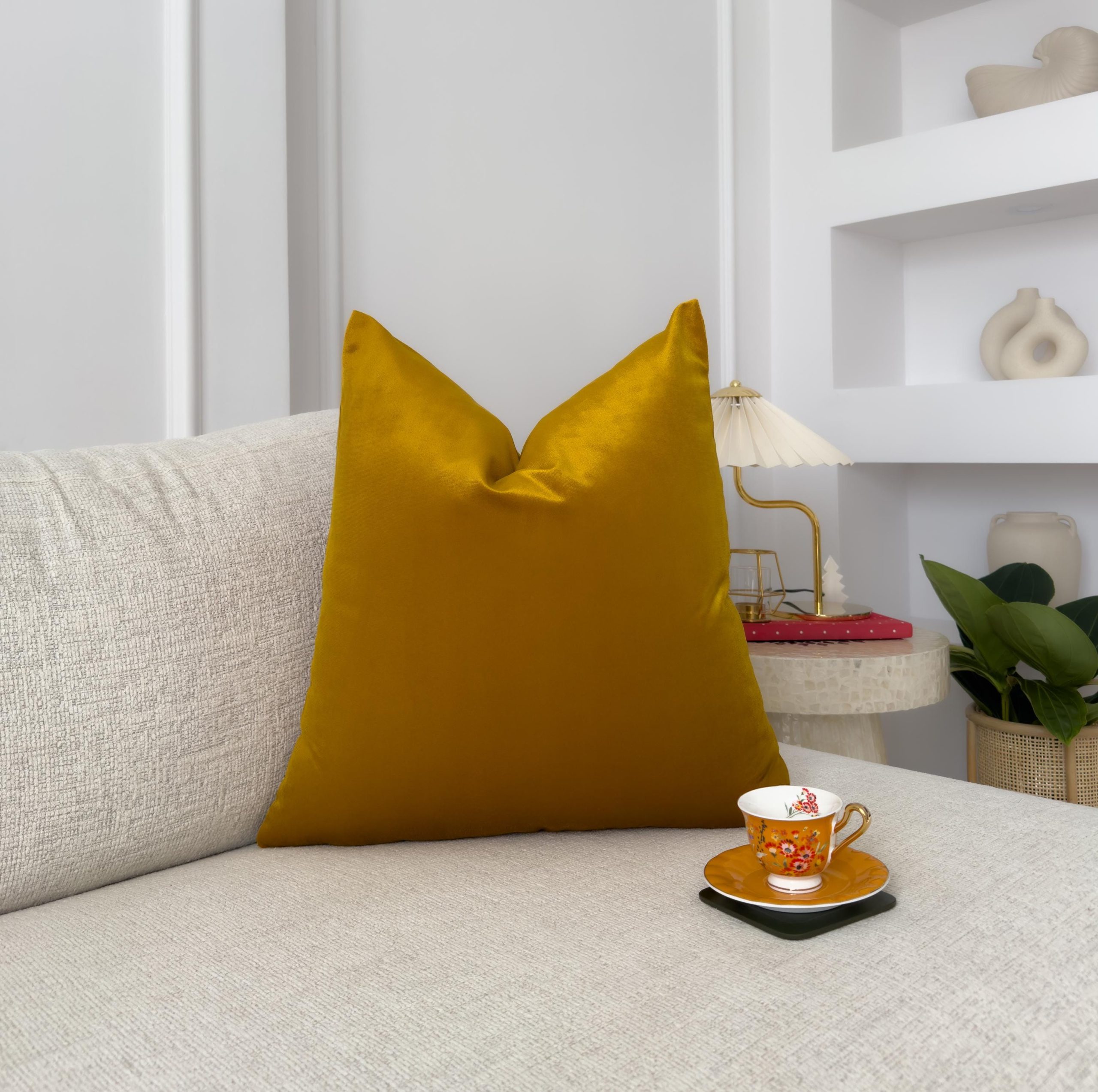 Mustard Throw Pillow Cover:velvet Amber Lumbar Pillow Cover All Sizes