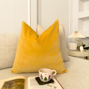 Velvet Orange Cushion Cover Scatter Yellow Cushion Decorative Square Pillow Orange Velvet Throw Pillow (all Sizes)