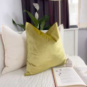 Velvet Shiny Gold Cushion Cover Decorative Yellow Sofa Cushion Soft Cotton Velvet Throw Cushion For Couch Or Bed