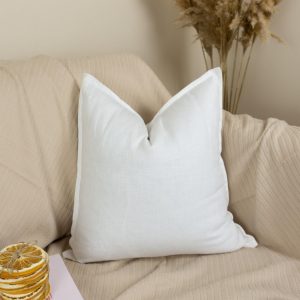 Natural Washed Cotton Linen White Pillow Cover, White Linen Pillowcase (any Custom Size)