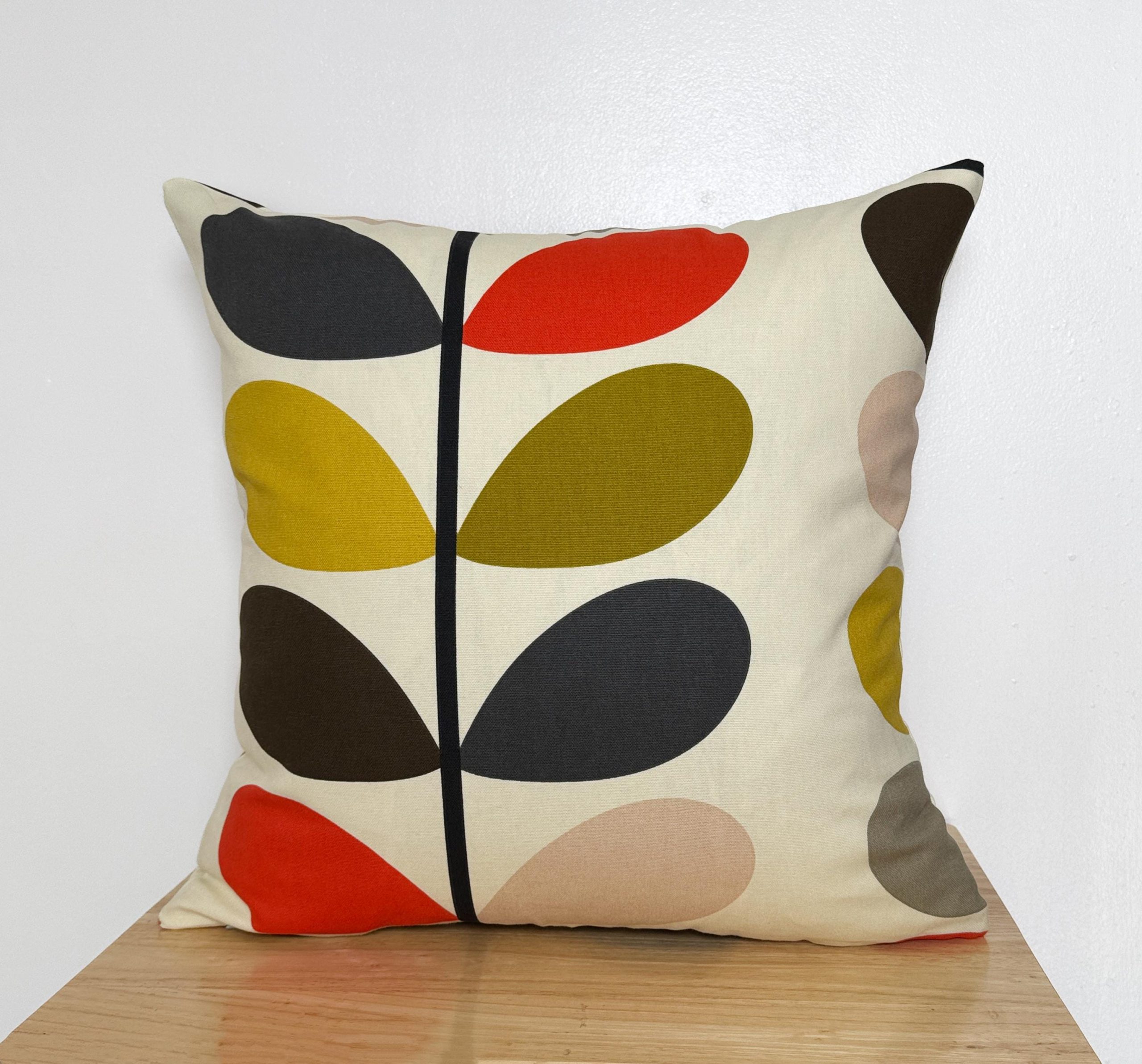 Cotton Linen Scandinavian Style Linear Stem Cushion Covers , 16 Pattern