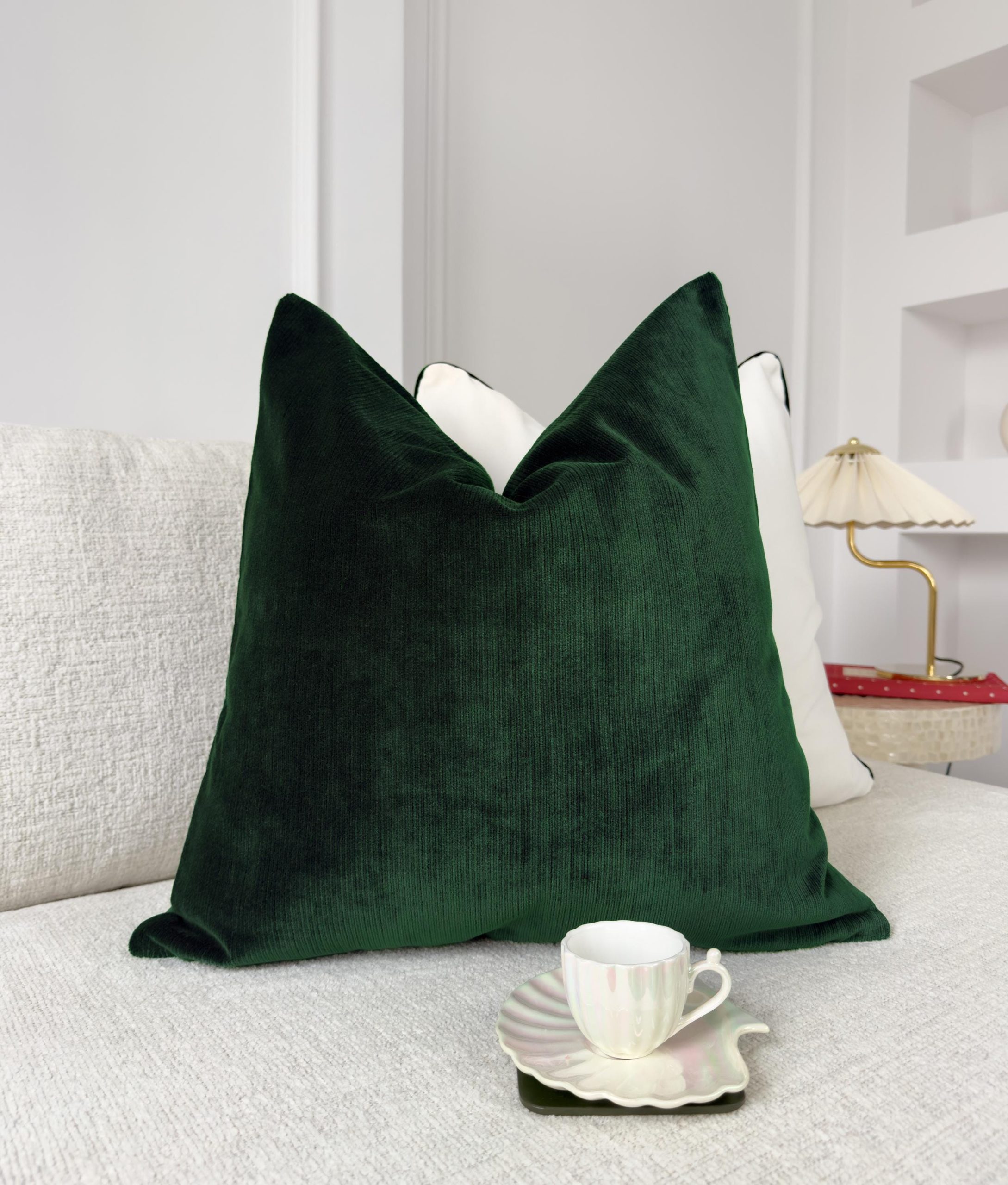 Cord Velvet Dark Green Pillow Cover Home Decor Green Cushion Cover (all Sizes)
