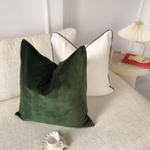 Cord Velvet Dark Green Pillow Cover Home Decor Green Cushion Cover (all Sizes)