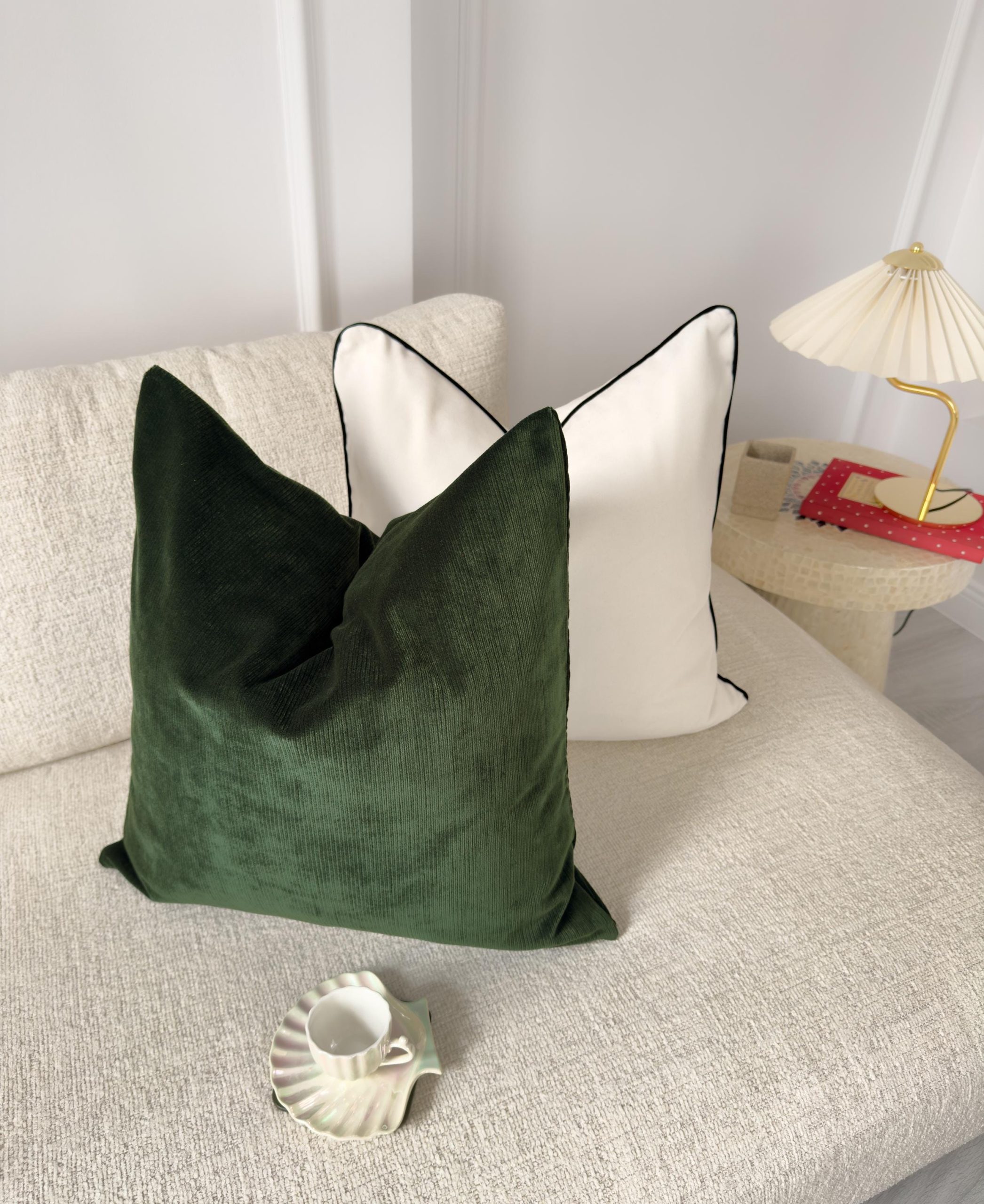 Cord Velvet Dark Green Pillow Cover Home Decor Green Cushion Cover (all Sizes)