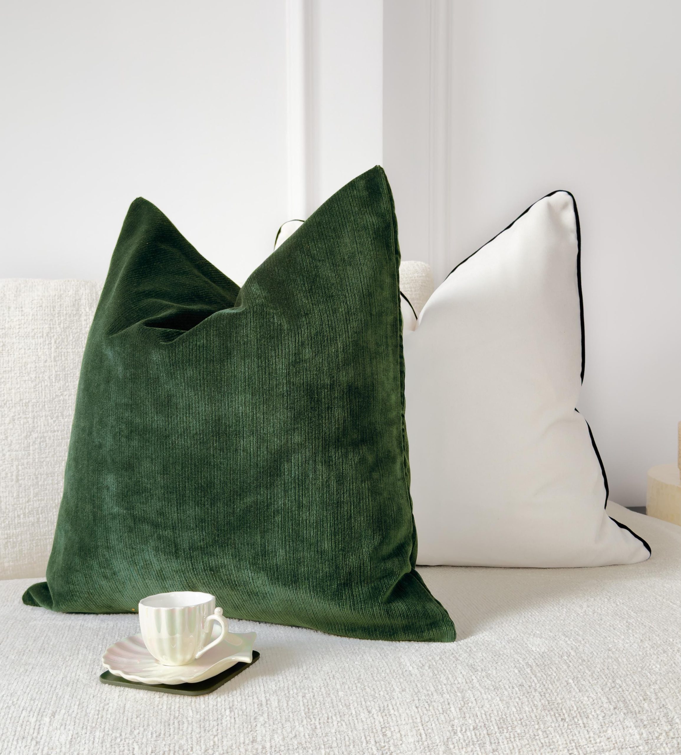 Cord Velvet Dark Green Pillow Cover Home Decor Green Cushion Cover (all Sizes)