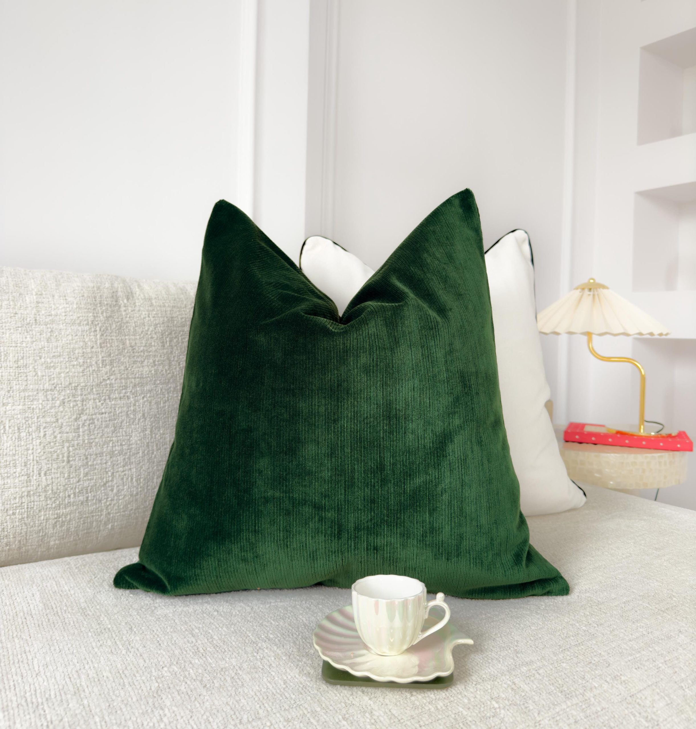 Cord Velvet Dark Green Pillow Cover Home Decor Green Cushion Cover (all Sizes)