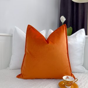 Velvet Orange Cushion Cover Home Decor Orange Throw Pillow Cover (all Sizes)