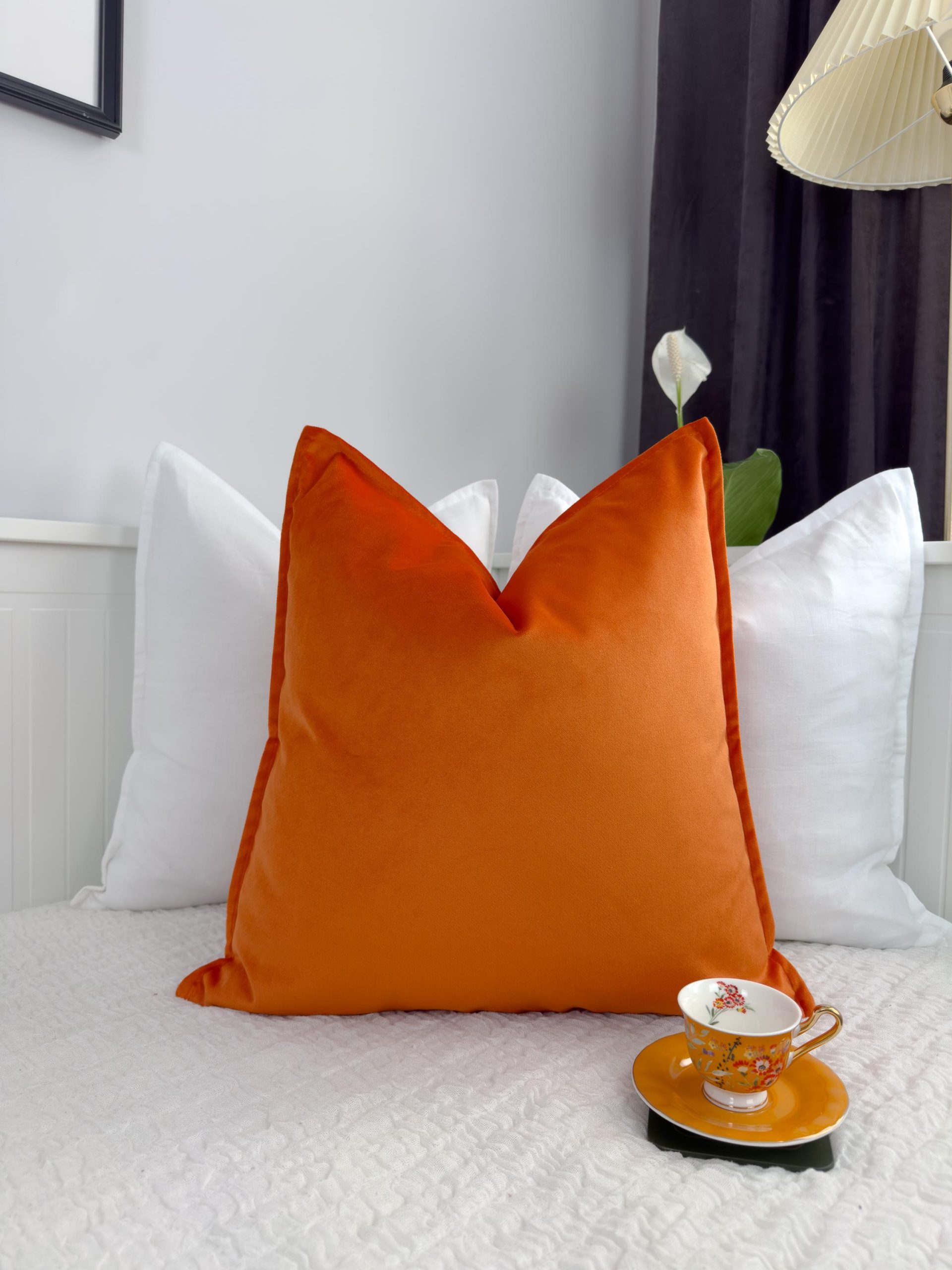 Velvet Orange Cushion Cover Home Decor Orange Throw Pillow Cover (all Sizes)