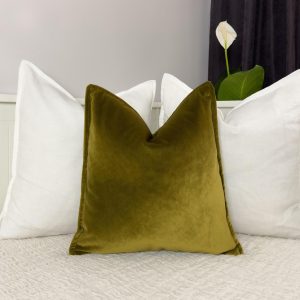 Velvet Khaki Green Pillow Cover Moss Green Cushion Soft Velvet Lumbar Pillow Cover Decorative Cushion For Couch Or Bed (all Sizes)
